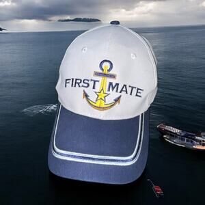 Popcrew First Mate Hat Baseball Cap Skipper Boating Nautical Gift Sailing Anchor